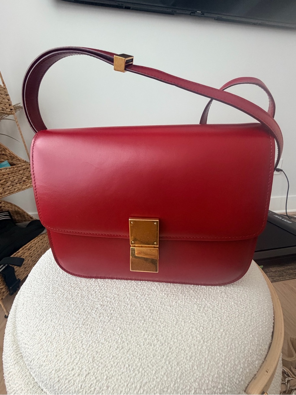 Celine Red medium box bag